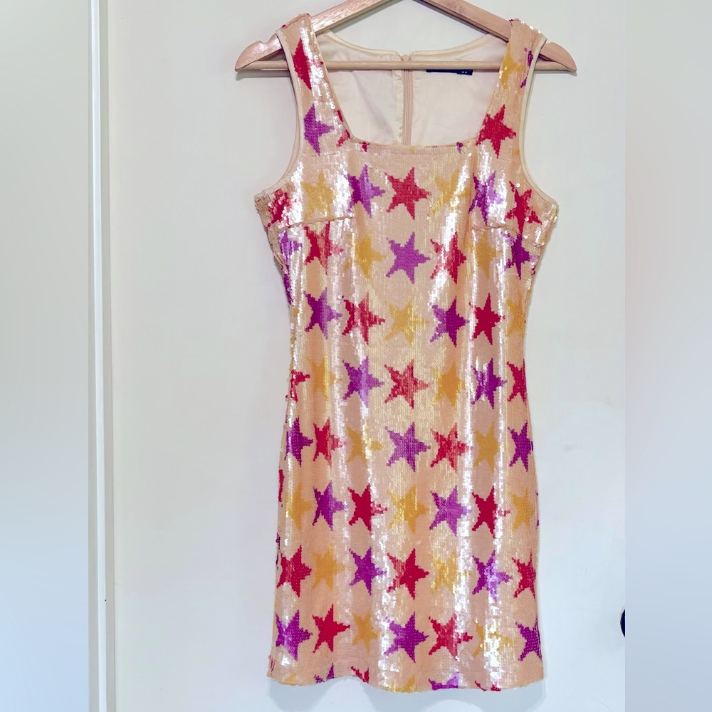 Nasty Gal Sequin Star Mini Dress - Pink, Purple, Gold